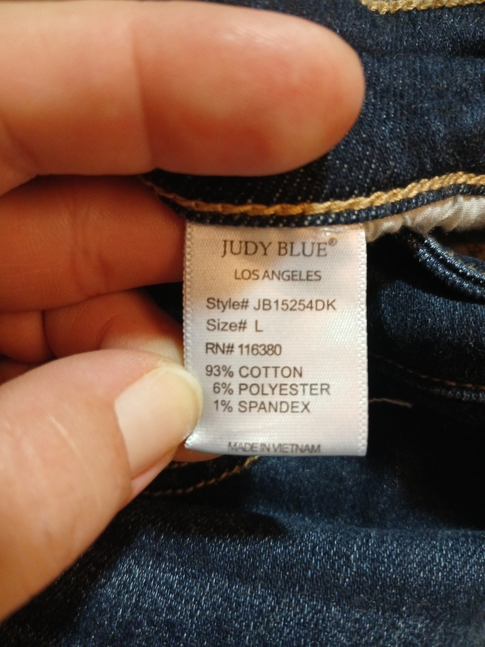 Judy Blue Distressed Cut Off Denim Shorts Womens Size L High Rise Dark Wash - Picture 7 of 8